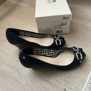 Coach Black Women's Heels with Silver Accents